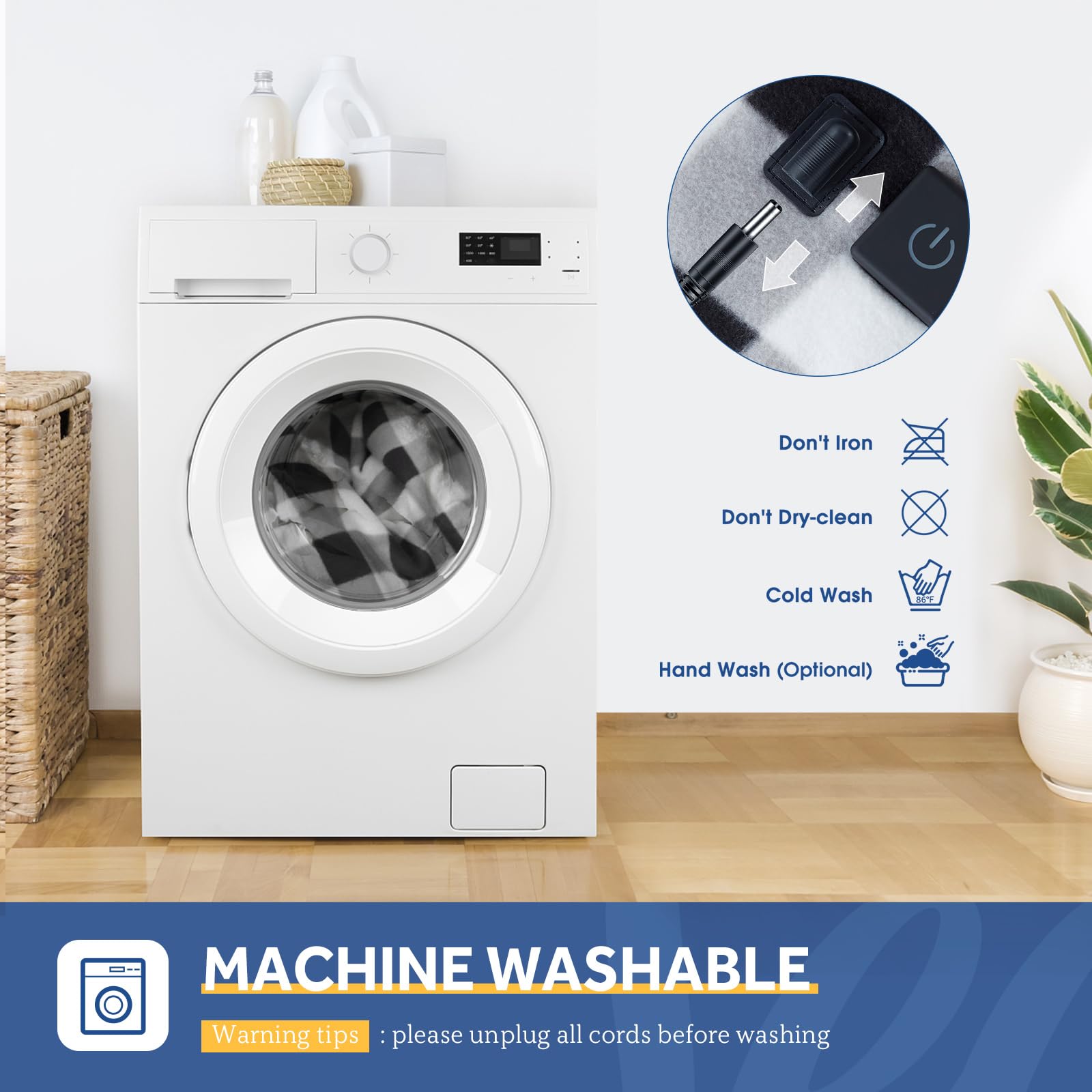 Sealy 12-Volt Heated Car Blanket with 2 USB Output Ports, 3 Heating Levels & 4 Hours Auto Off, Electric Blanket for Car, Truck, SUV, RV or Camping, Machine Washable, 59" X 43", Plaid - Image 6