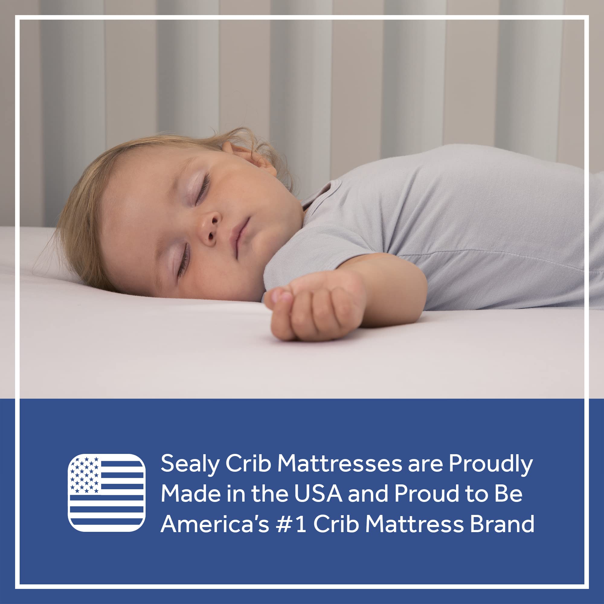Sealy Baby Soybean Serenity Breathable 2 Stage Waterproof Crib Mattress plus Toddler Bed Fit, Organic Cotton, Soy Enhanced Foam, GREENGUARD Gold Certified, Safety & Quality Tested, Made in USA, 52X28" - Image 11