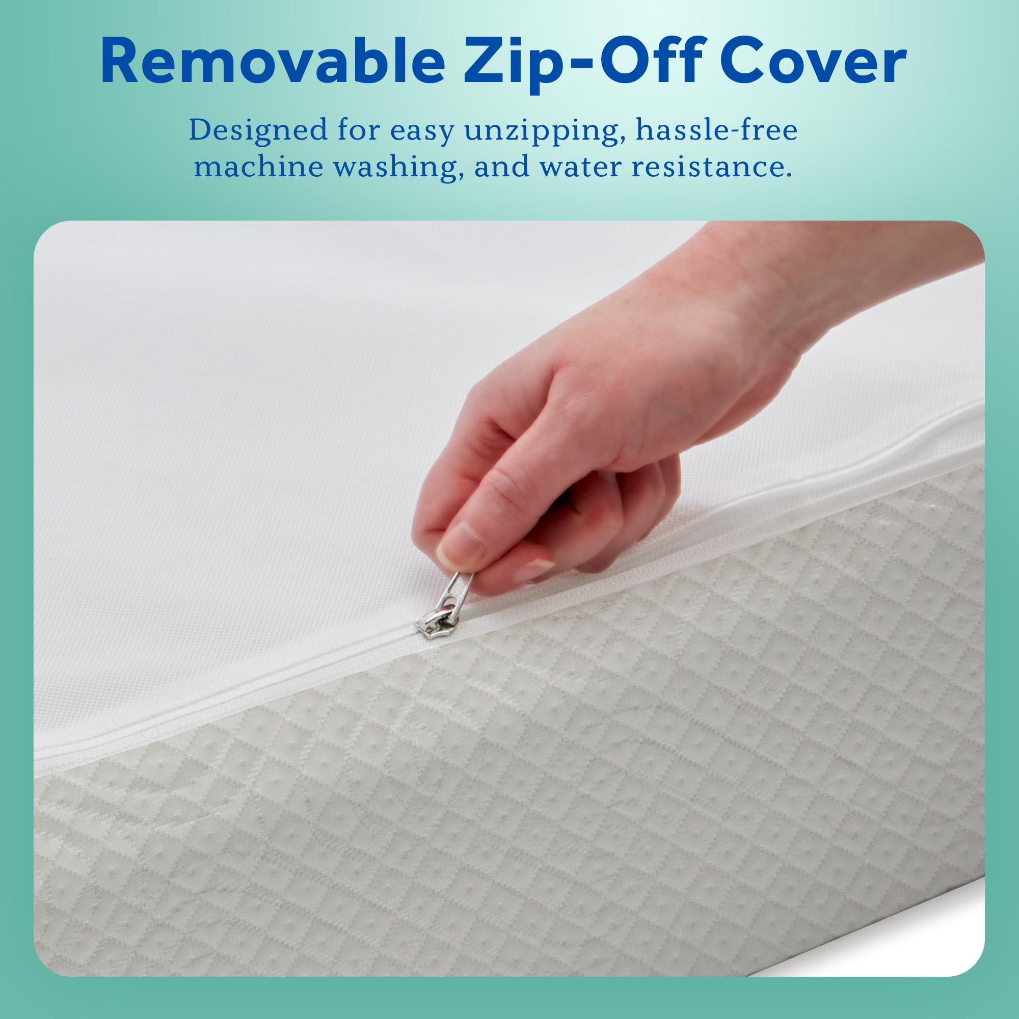 Sealy Baby Butterfly Breathable Knit 2 Stage Waterproof Crib Mattress plus Toddler Bed Fit, Washable Easy Clean Zip Off Cover, GREENGUARD Gold Certified, Safety & Quality Tested, Made in USA, 52"X28" - Image 9