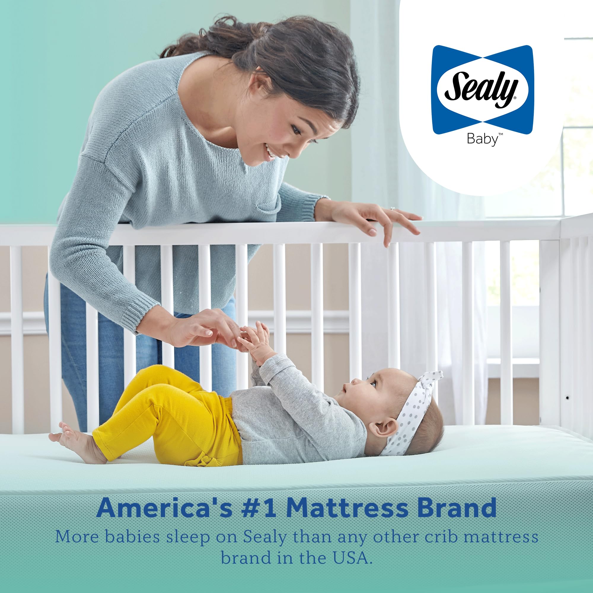 Sealy Baby Cool Comfort Breathable Waterproof 2 Stage Crib Mattress plus Toddler Bed Fit, Cooling Foam, Airy Cotton Cover, GREENGUARD Gold Certified, Safety & Quality Tested, Made in USA, 52"X28" - Image 9