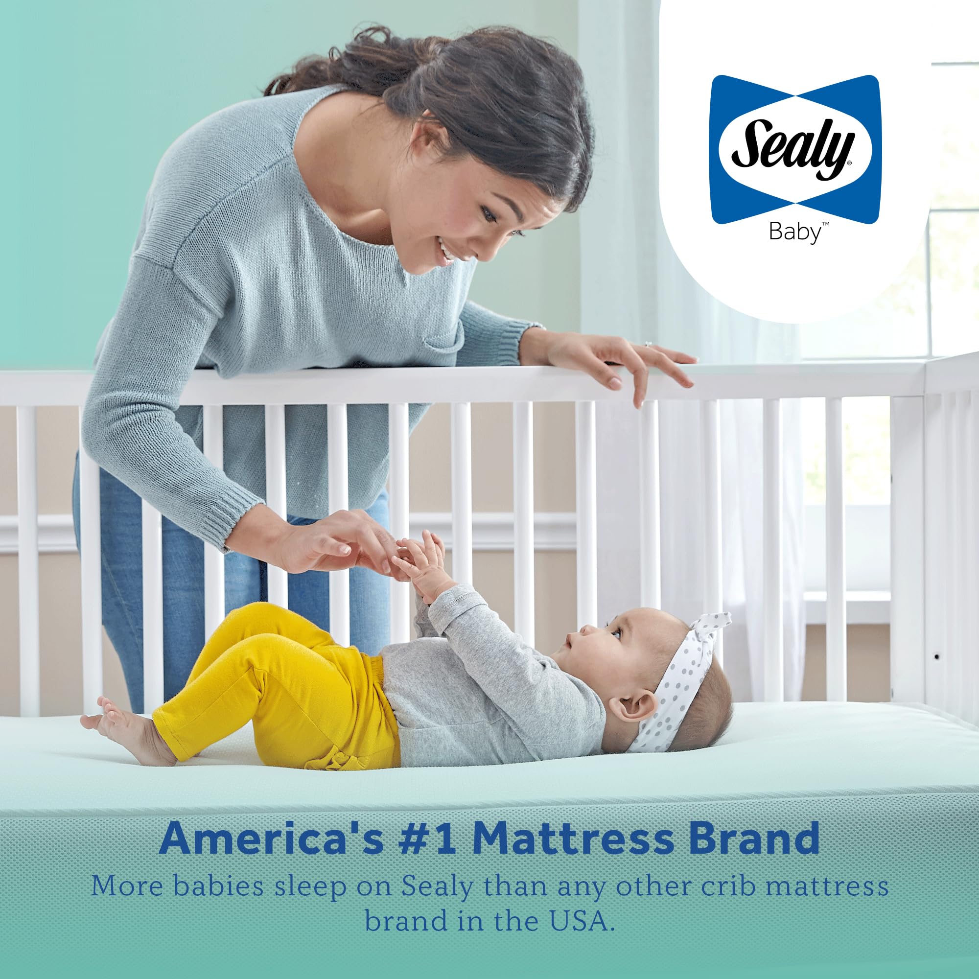 Sealy Baby Cotton Cozy Rest Breathable 2 Stage Waterproof Crib Mattress plus Toddler Bed Fit, 204 Coils & Soft Coton Cover, GREENGUARD Gold Certified, Safety & Quality Tested, Made in USA, 52"X28" - Image 13