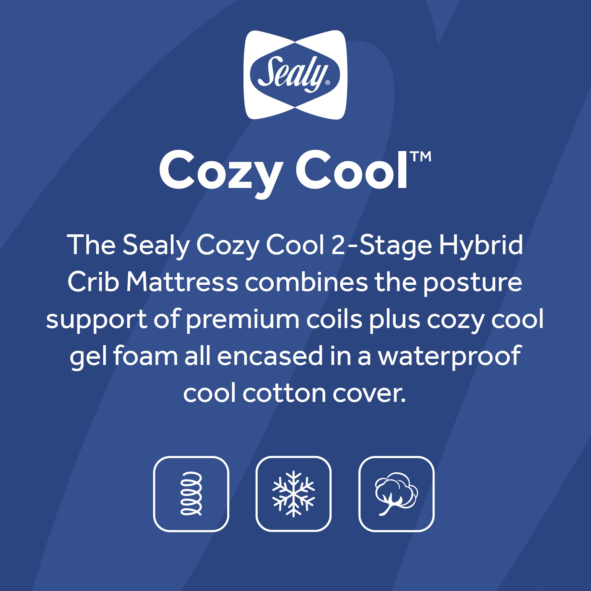 Sealy Baby Cozy Cool Hybrid Breathable Crib Mattress, GREENGUARD GOLD Certified, Made in USA, Cooling Foam, 2 Stage, Toddler Bed Fit, 204 Coils & Cotton Cover, Safety & Quality Tested, 52x28" - Image 9