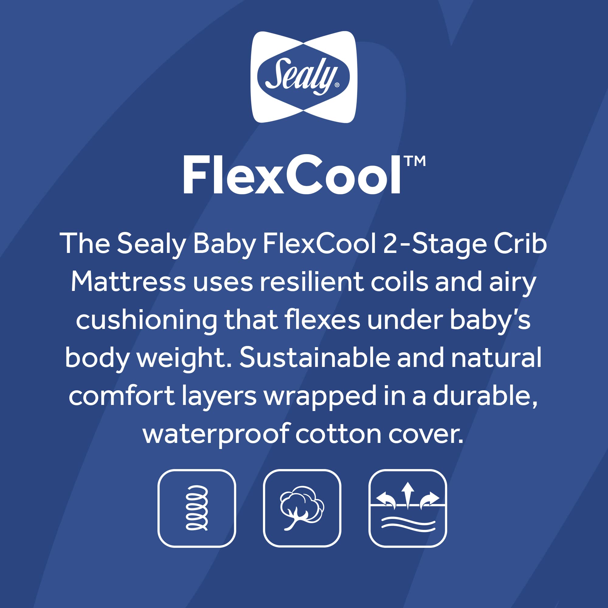 Sealy Baby Flex Cool 2 Stage Crib Mattress and Toddler Bed Mattress, Breathable Hybrid Coil Design, Waterproof Cotton Surface, GREENGUARD GOLD Certified, Standard 52x28 Size - Image 12