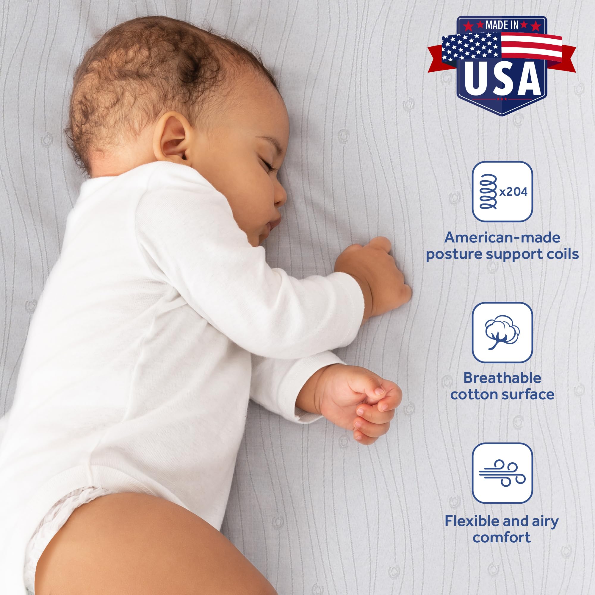 Sealy Baby Flex Cool 2 Stage Crib Mattress and Toddler Bed Mattress, Breathable Hybrid Coil Design, Waterproof Cotton Surface, GREENGUARD GOLD Certified, Standard 52x28 Size - Image 8