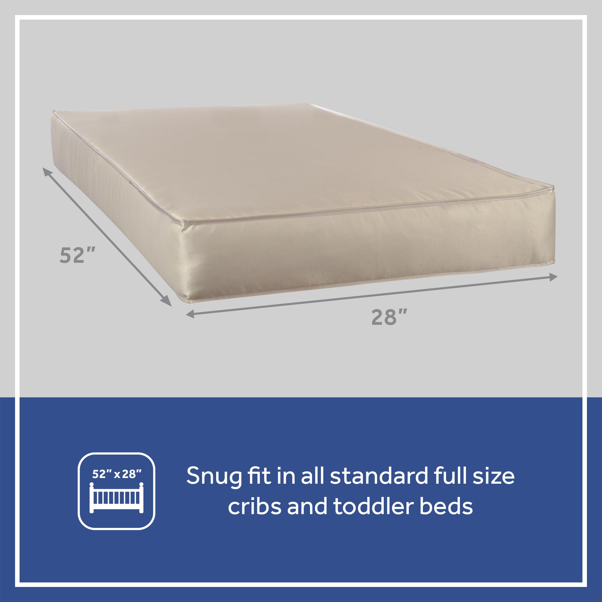 Sealy Baby Naturalis Breathable Hybrid 2 Stage Waterproof Crib Mattress plus Toddler Bed Fit, Natural Cotton, Non Toxic, GREENGUARD Gold Certified, Safety & Quality Tested, Made in USA, 52"X28" - Image 14