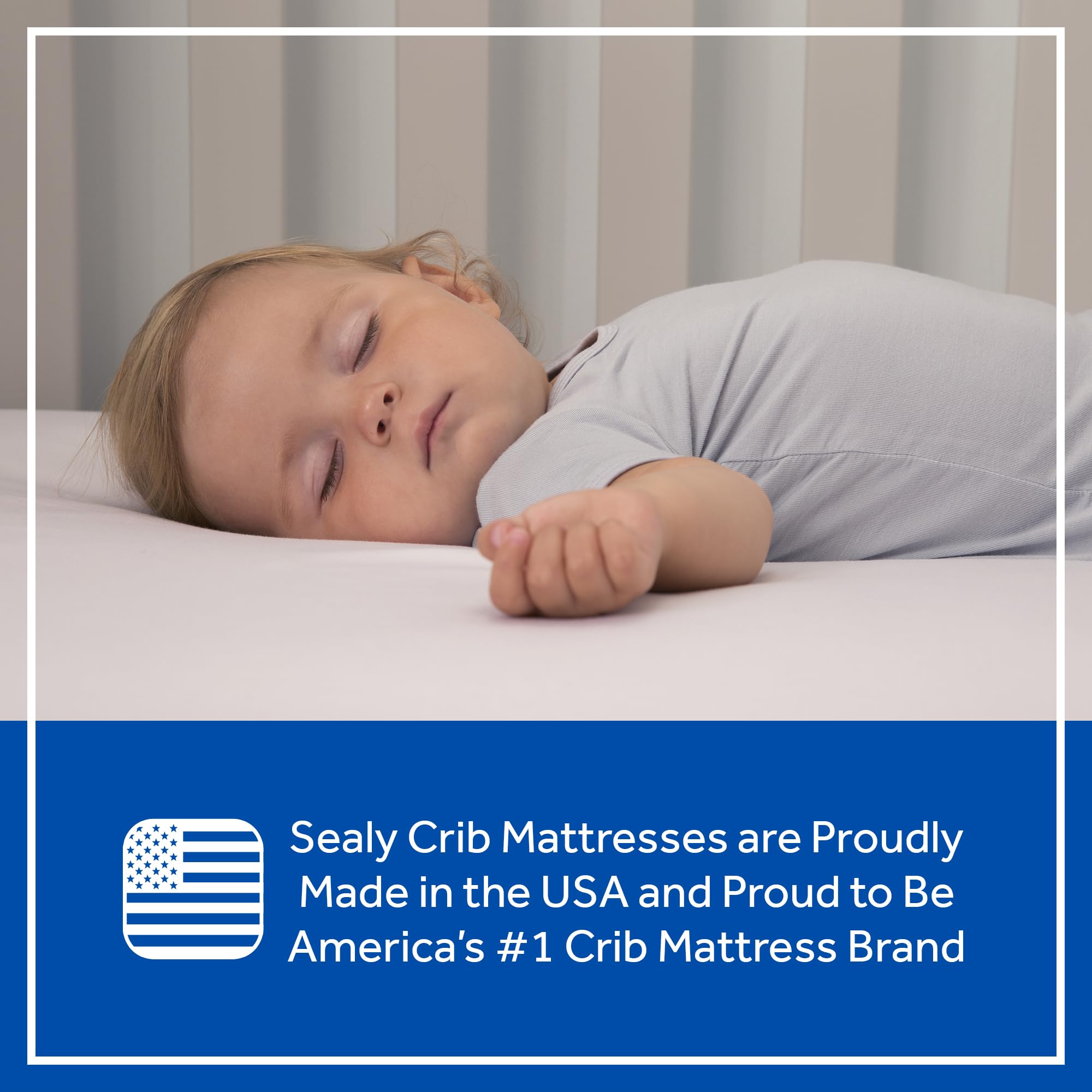 Sealy Baby Posturepedic Grow Breathable 2 Stage Waterproof Crib Mattress plus Toddler Bed Fit, Non Toxic Cotton Cover, GREENGUARD Gold Certified, Safety & Quality Tested, Made in USA, 52"X28" - Image 15