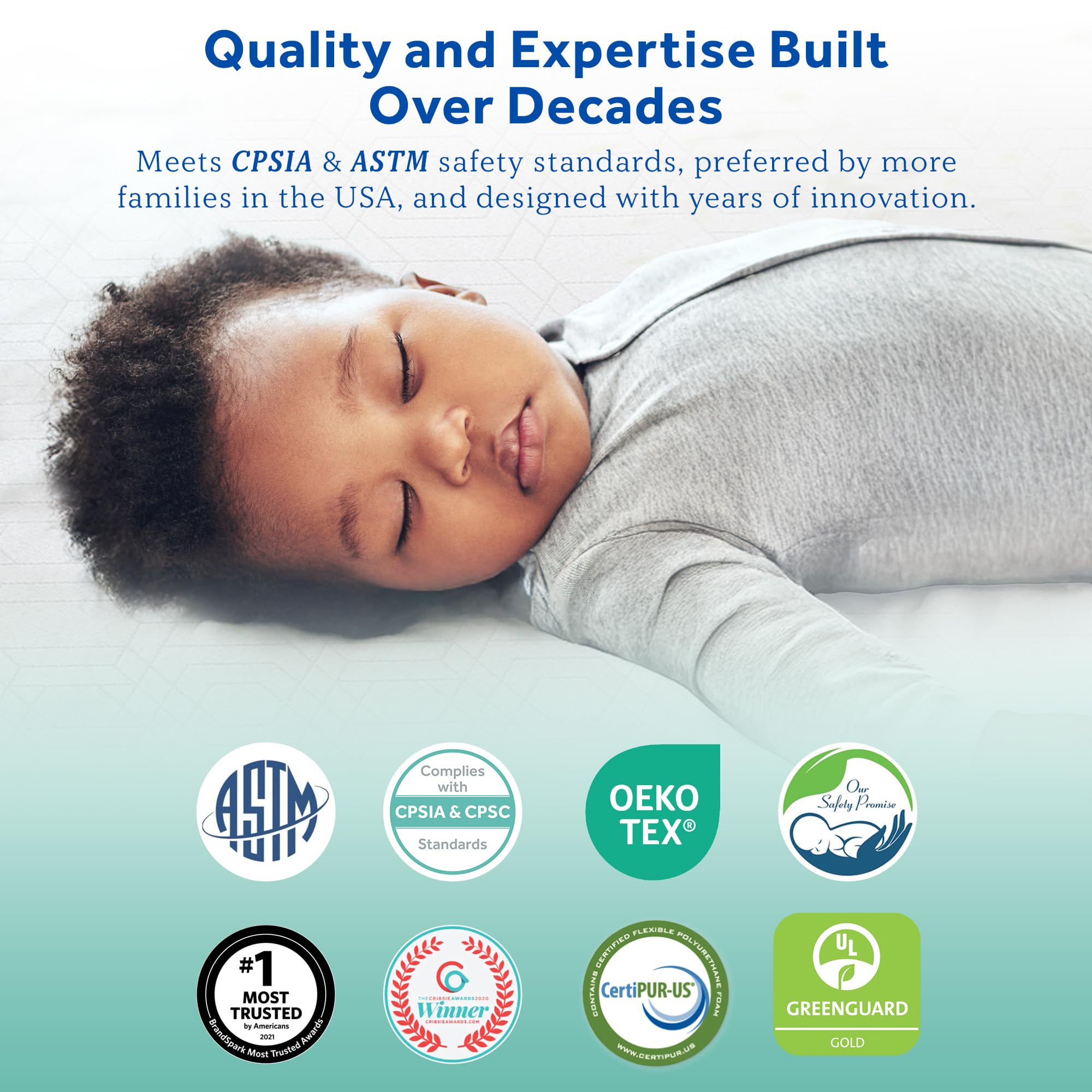 Sealy Soybean Dream Antibacterial 2-Stage Dual Firmness Waterproof Baby Crib Mattress & Toddler Bed Mattress, Extra Firm Plus Memory Foam Crib Mattress, Certified Non-Toxic, Made in USA, 52” x 27.5” - Image 6