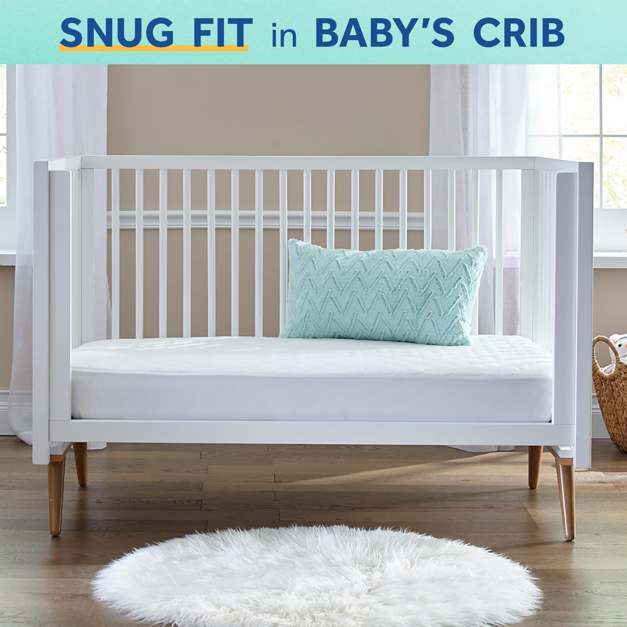 Sealy Soybean Dream Antibacterial 2-Stage Dual Firmness Waterproof Baby Crib Mattress & Toddler Bed Mattress, Extra Firm Plus Memory Foam Crib Mattress, Certified Non-Toxic, Made in USA, 52” x 27.5” - Image 3