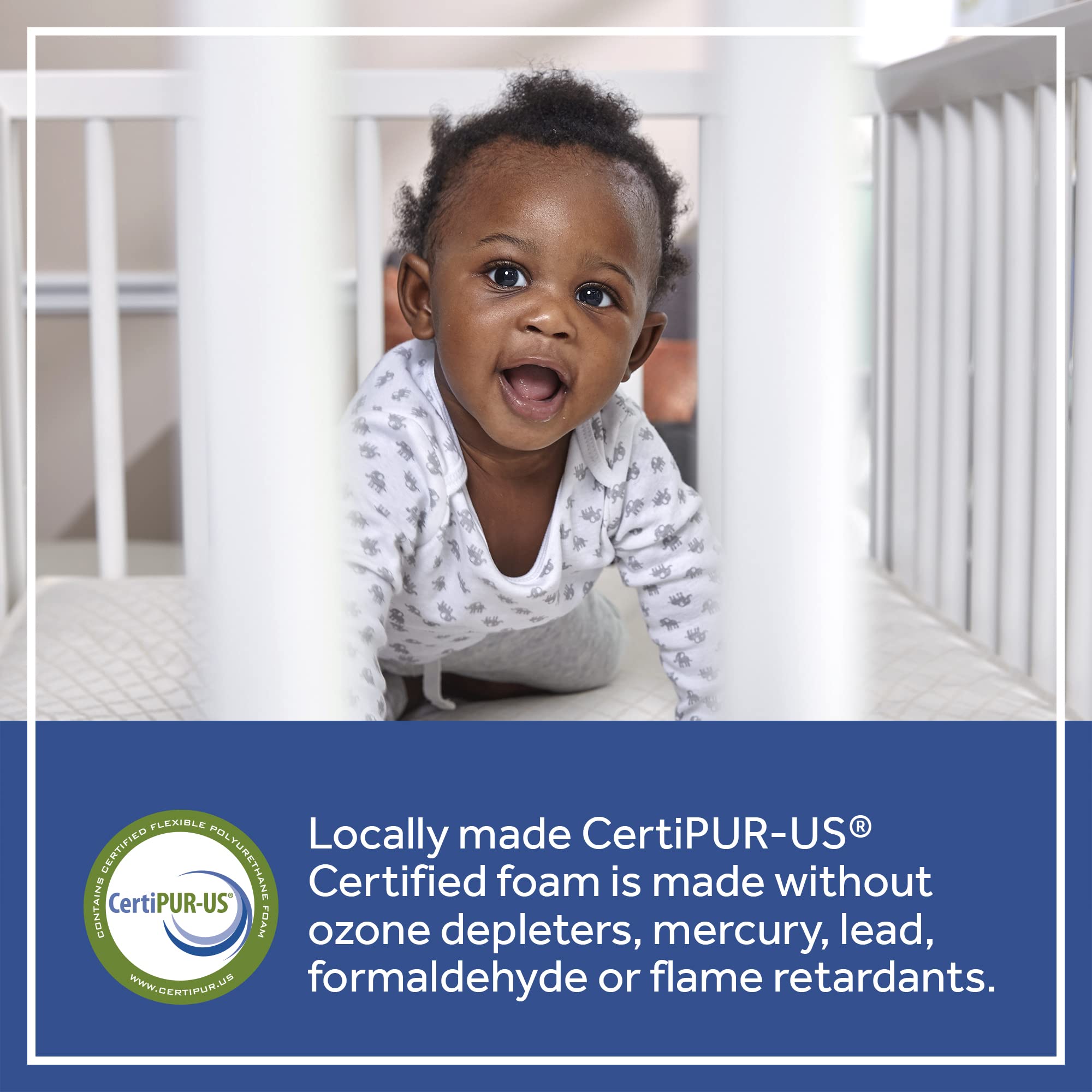 Sealy Baby Soybean Serenity Breathable 2 Stage Waterproof Crib Mattress plus Toddler Bed Fit, Organic Cotton, Soy Enhanced Foam, GREENGUARD Gold Certified, Safety & Quality Tested, Made in USA, 52X28" - Image 10