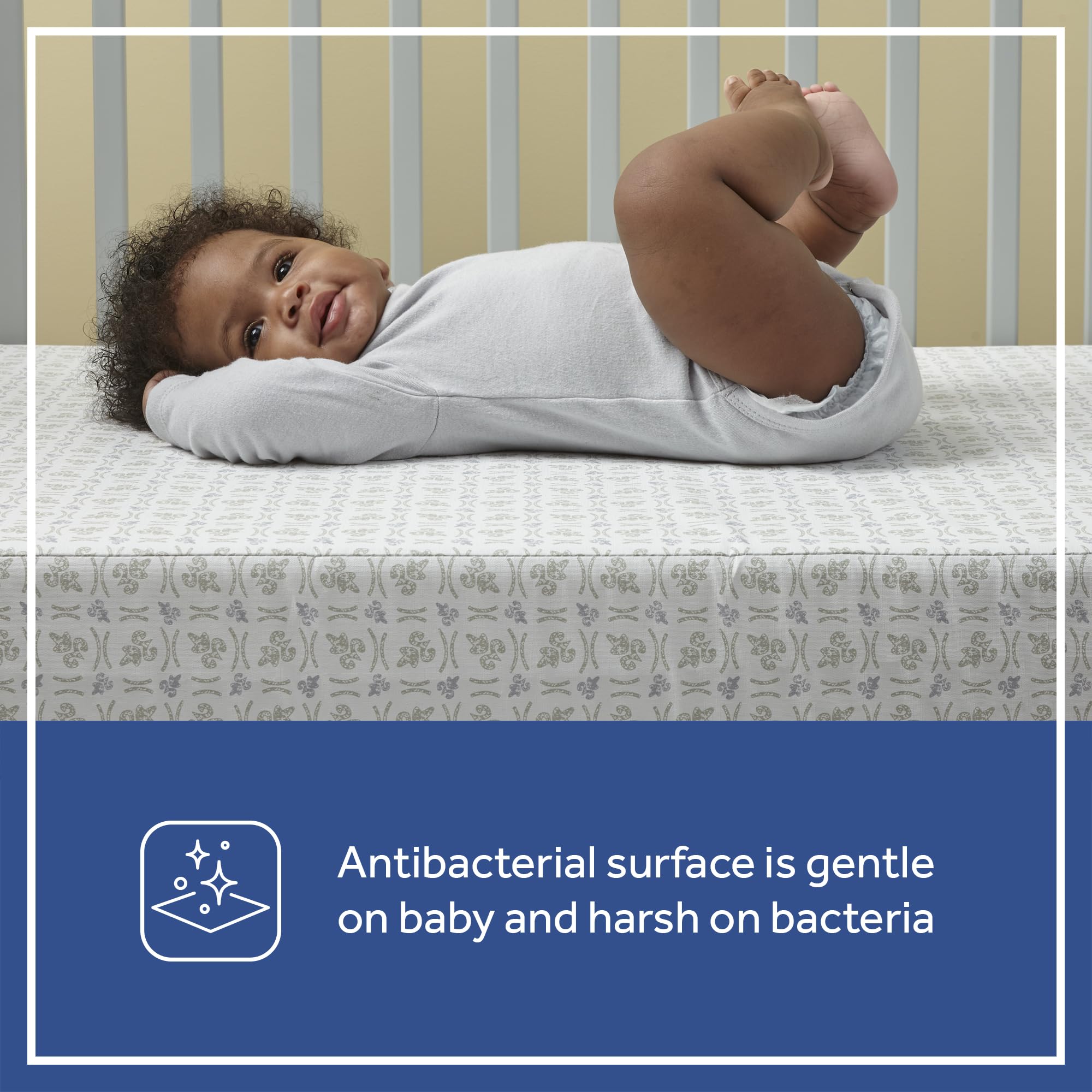 Sealy Butterfly 2-Stage Dual Firm Antibacterial Foam Baby Crib Mattress & Toddler Bed Mattress, Hypoallergenic Waterproof Memory Foam Crib Mattress, GREENGUARD GOLD Certified,Made in USA,52"x28",White - Image 7