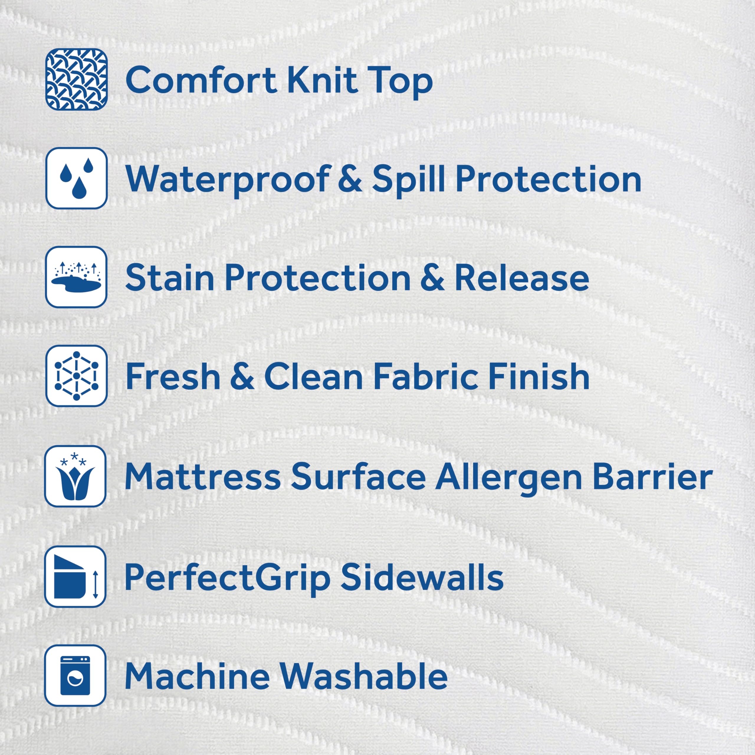 Sealy Complete Protection Waterproof Stain Protection Soft Comfort Top PerfectGrip Stretch Sidewalls Machine Washable Fitted Mattress Protector, Queen Size, White - Image 4