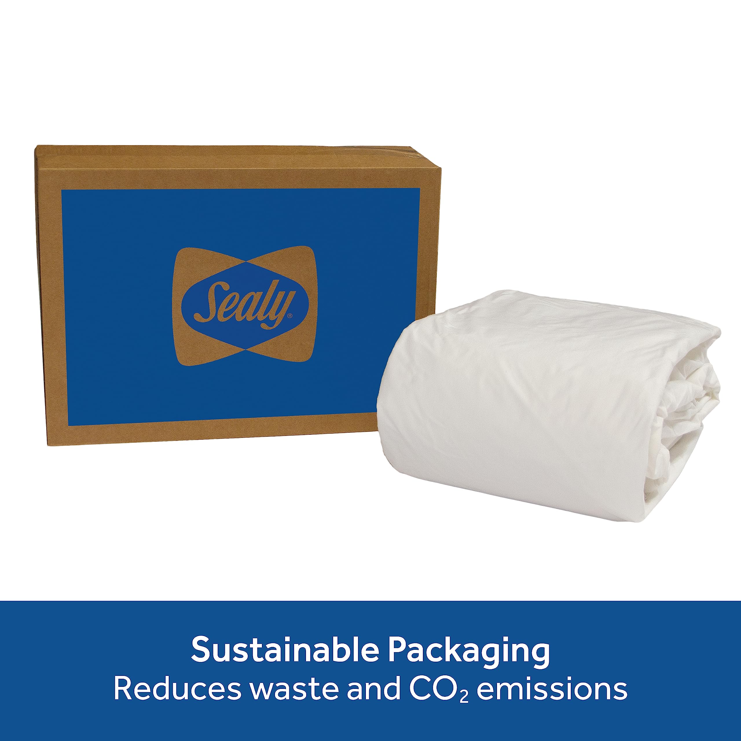 Sealy Clean Protection Waterproof Fitted Mattress Protector Queen Comfort Soft Knit Top Sidewall Mattress Cover (White) - Image 6