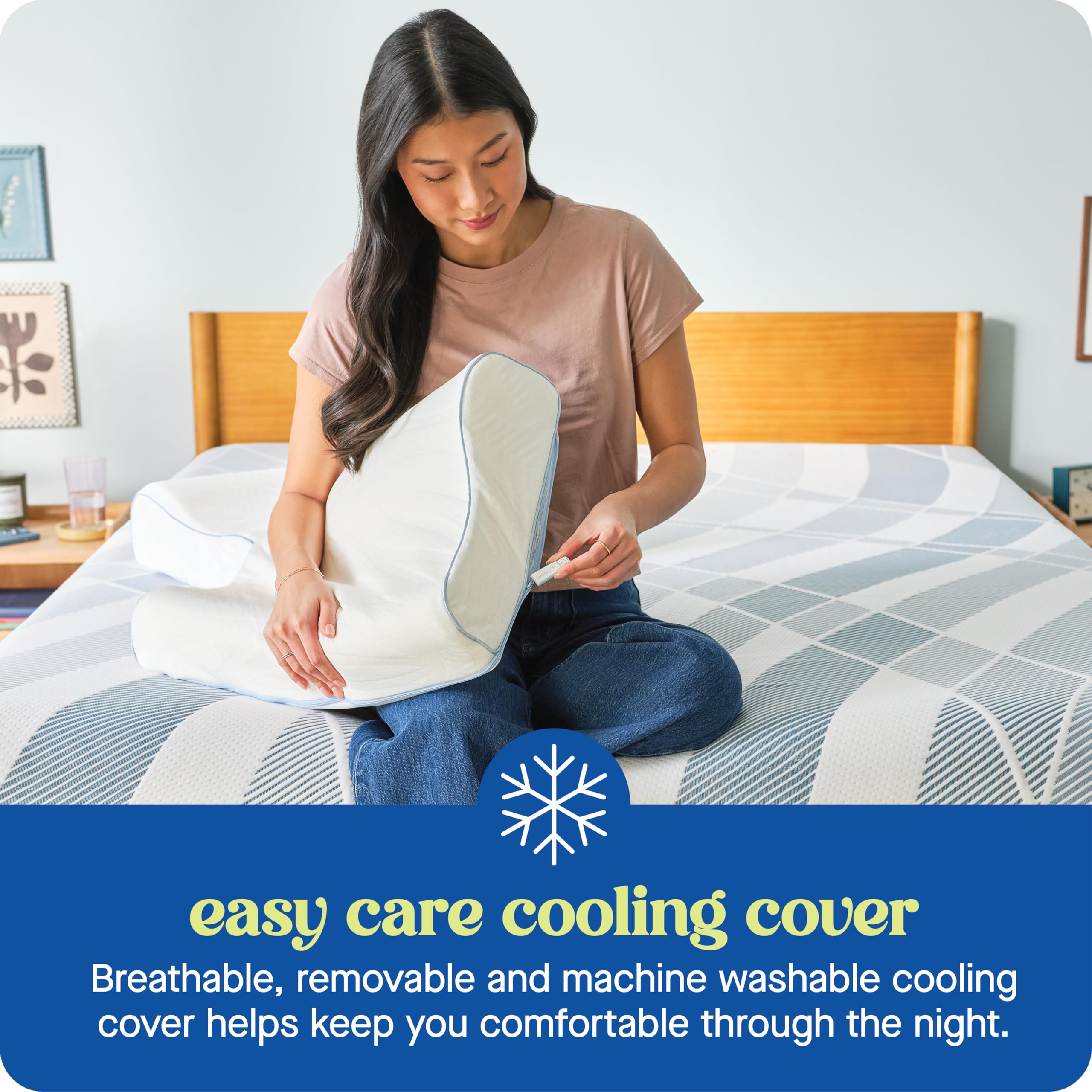 SEALY Dreamlife Standard Size Contour Memory Foam Pillow with Surface Guard Technology, Removable Machine-Washable Cover, 1 Year Limited Warranty - Image 8