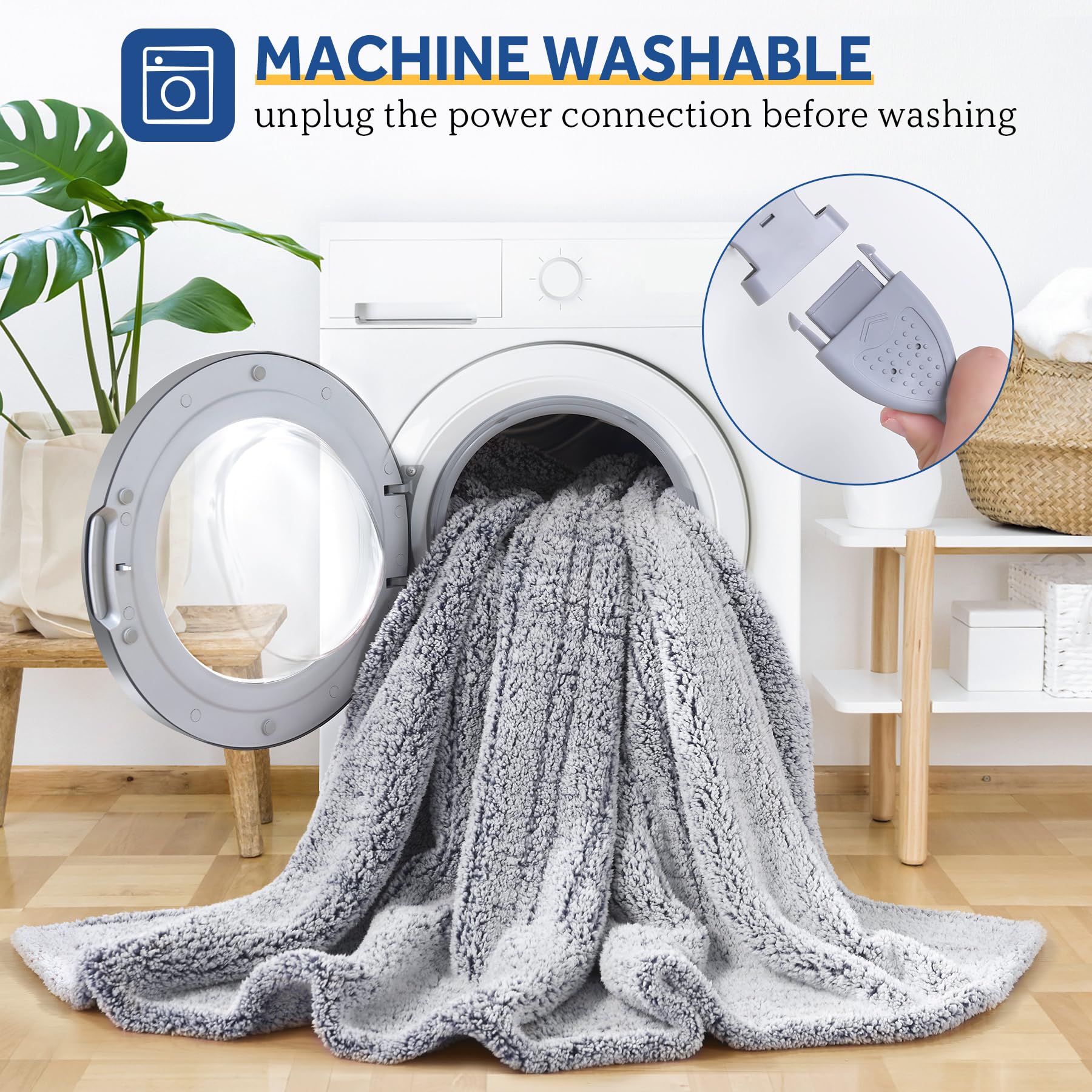 Sealy Electric Blanket Heated Throw 50"x60" Soft Double Sherpa Super Cozy with 6 Fast Heating Levels & 2-10 Hours Auto-Off, Over-Heat Protection, Machine Washable, Charcoal - Image 7