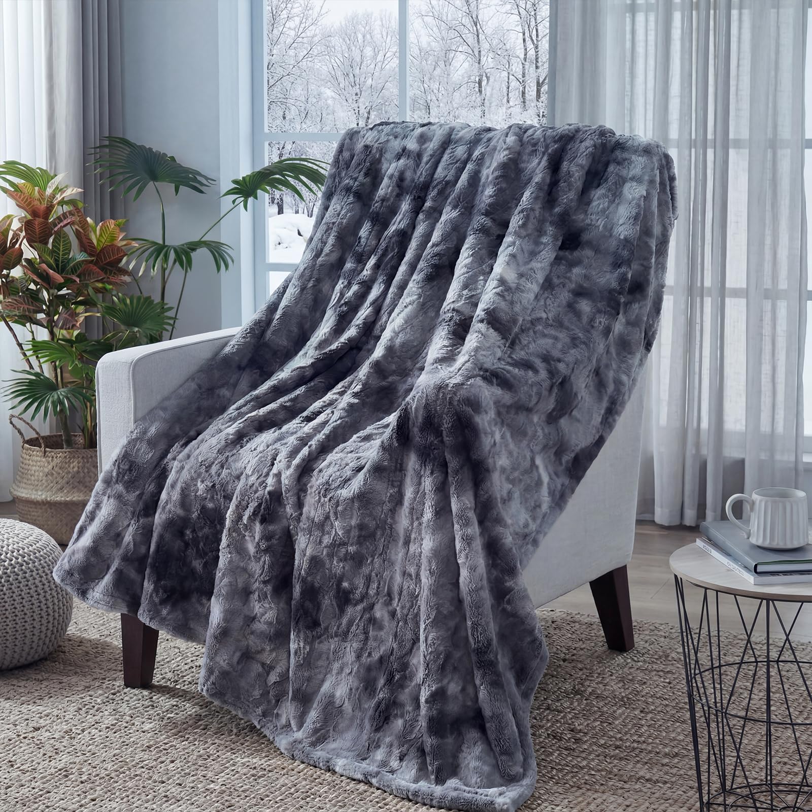 Sealy Electric Blanket Queen Size, Faux Fur & Flannel Heated Blanket with 10 Heat Setting & 1-12 Hour Auto Shut Off, Fast Heating Blanket, Machine Washable, Grey, 84 x 90 Inch - Image 7
