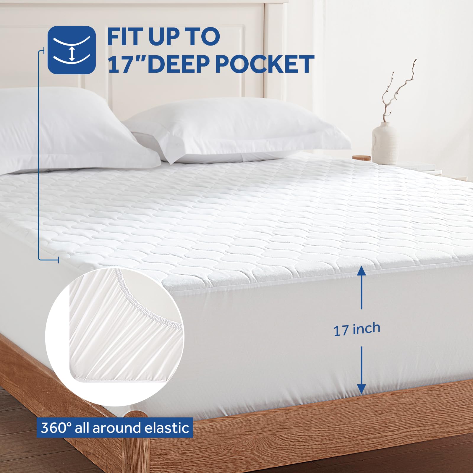 Sealy Heated Mattress Pad Queen Size, Luxury Quilted Electric Bed Warmer with Dual Controller 10 Heat Settings & Auto Off 1-12 Hours | Fit Up to 17" Deep Pocket | ETL Certified | Machine Washable - Image 3