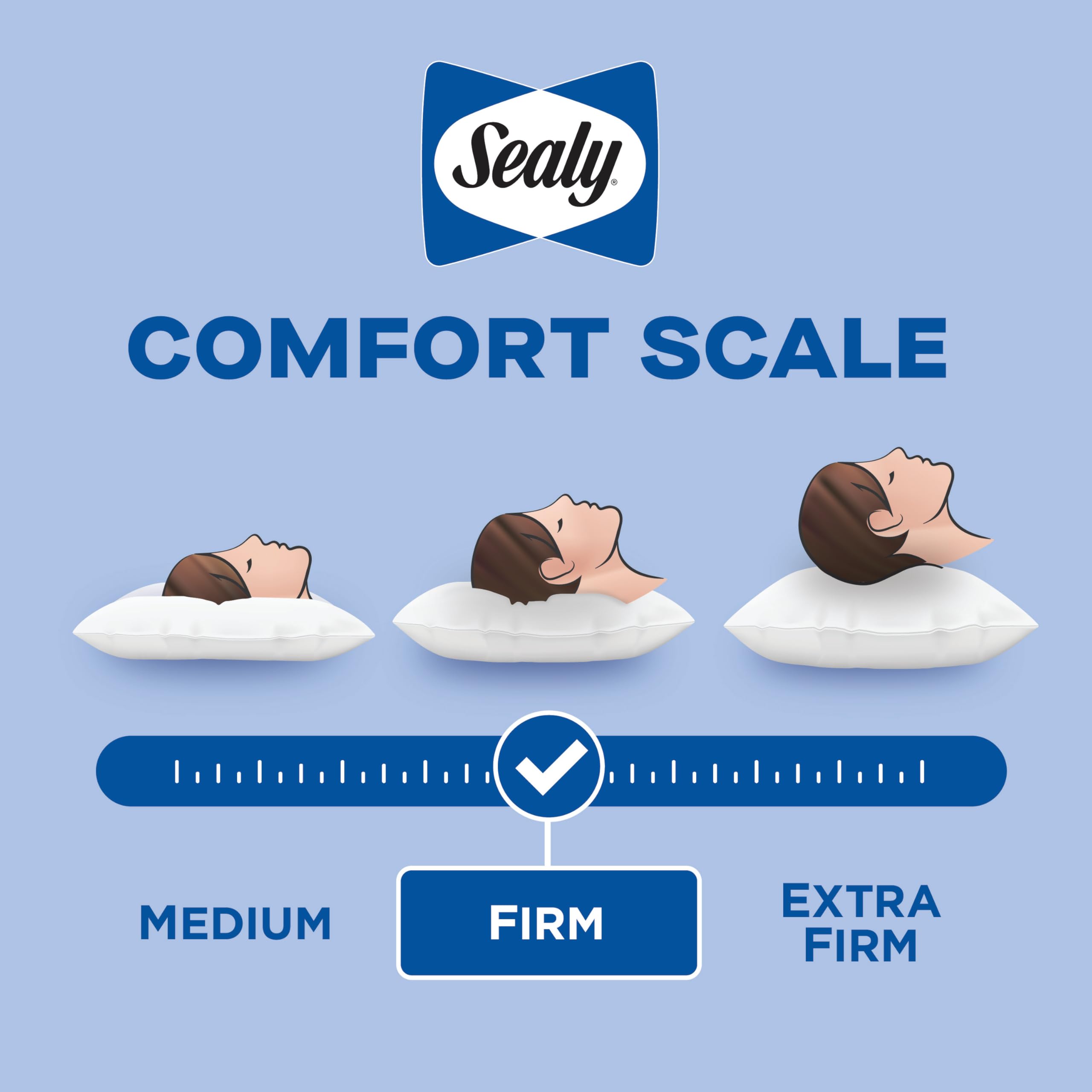 SEALY Slumber Bed Pillow Soft, Breathable, 100% Cotton Cover, Temperature Balancing, Moisture Wicking, Hypoallergenic EverFluff Fiberfill, Machine Washable, Standard/Queen Size Pillow, White- 2 Pack - Image 7