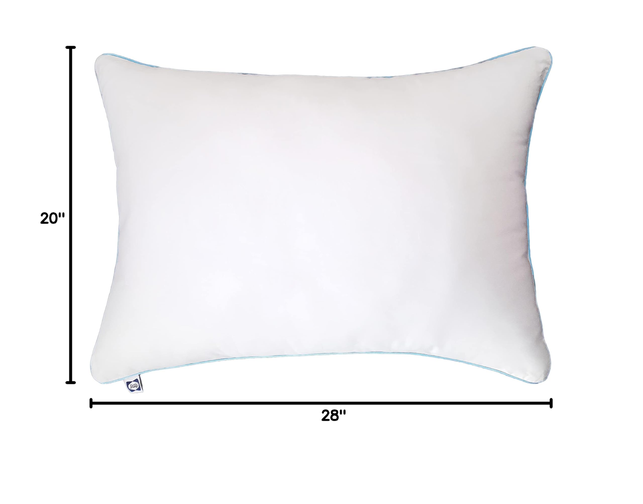 SEALY Slumber Bed Pillow Soft, Breathable, 100% Cotton Cover, Temperature Balancing, Moisture Wicking, Hypoallergenic EverFluff Fiberfill, Machine Washable, Standard/Queen Size Pillow, White- 2 Pack - Image 9