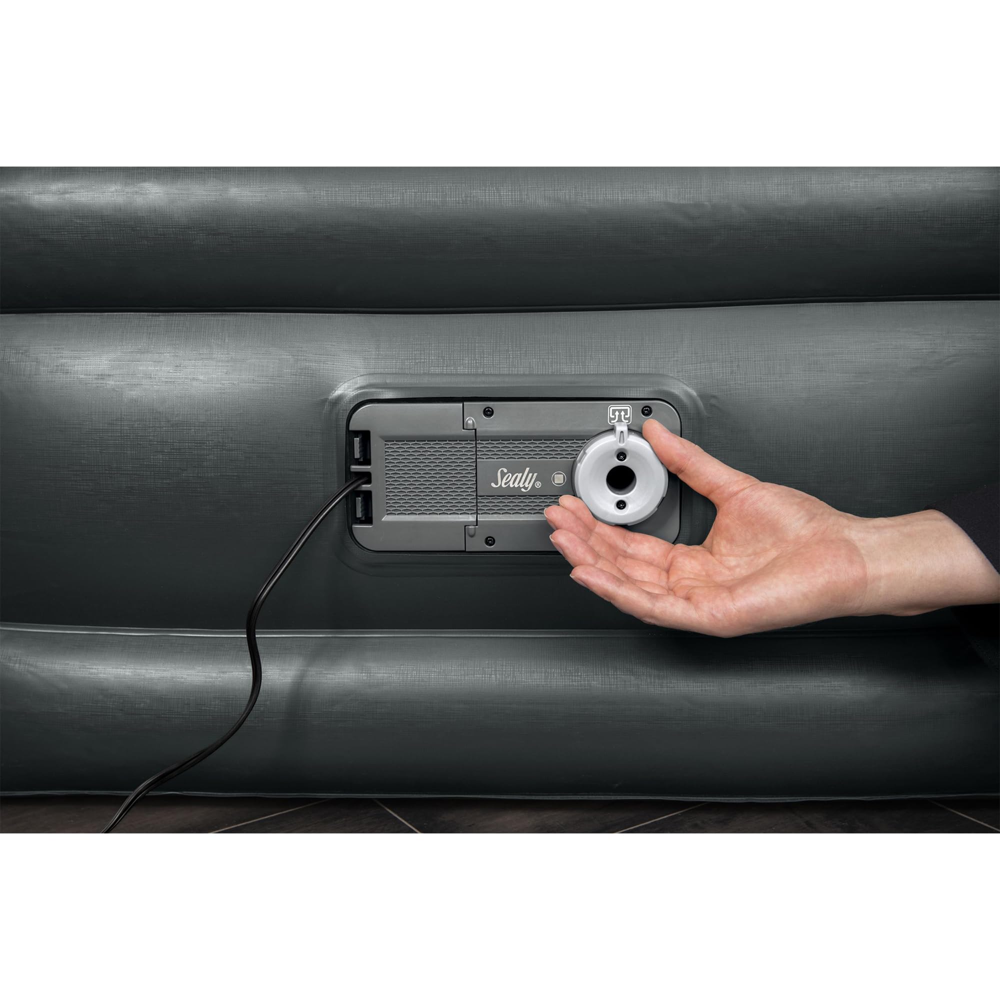 Sealy Tritech 18" Inflatable Air Mattress Bed with Built-in Pump, Storage Bag, and Repair Patch, for Indoor and Outdoor Use, Queen - Image 3