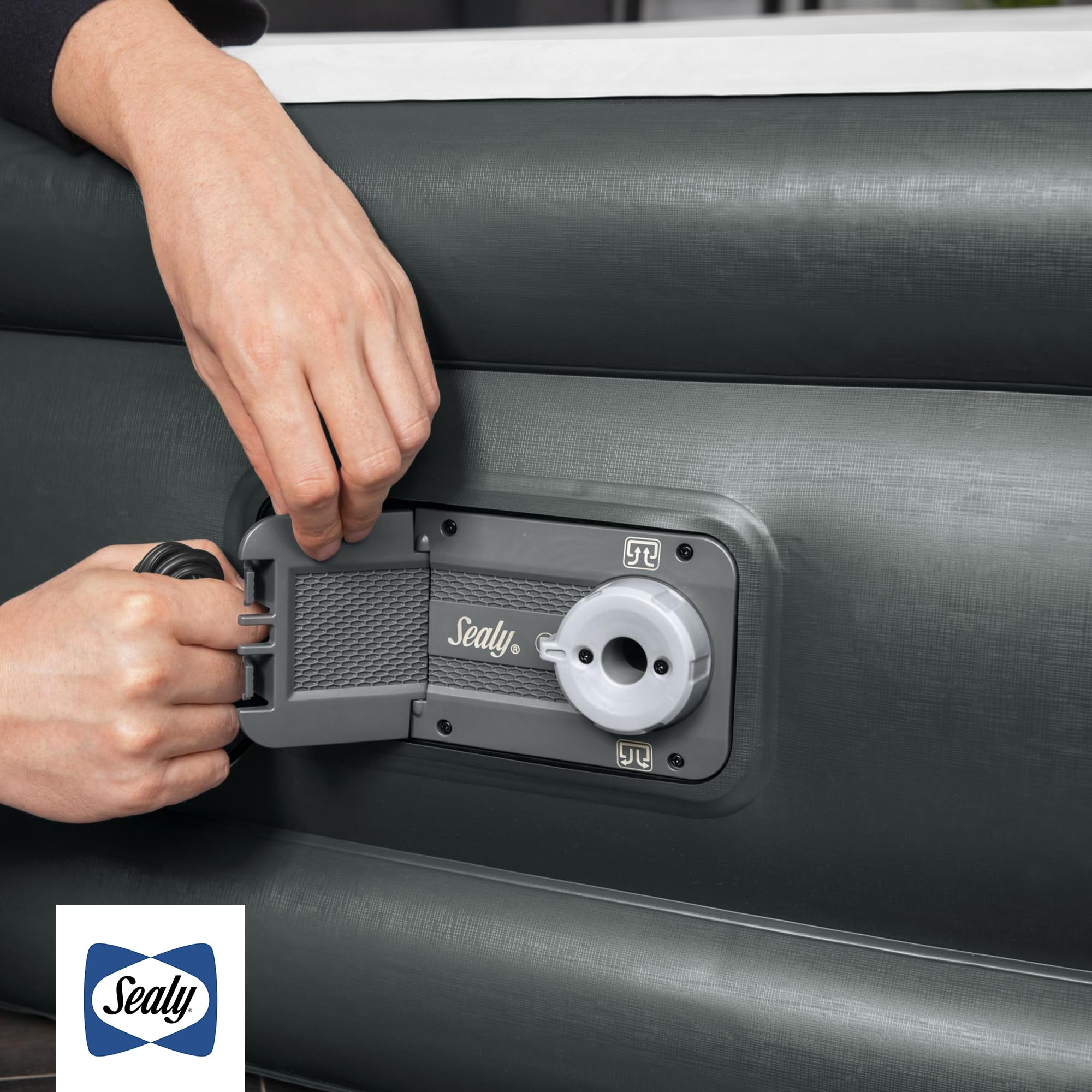 Sealy Tritech 18" Inflatable Air Mattress Bed with Built-in Pump, Storage Bag, and Repair Patch, for Indoor and Outdoor Use, Queen - Image 8