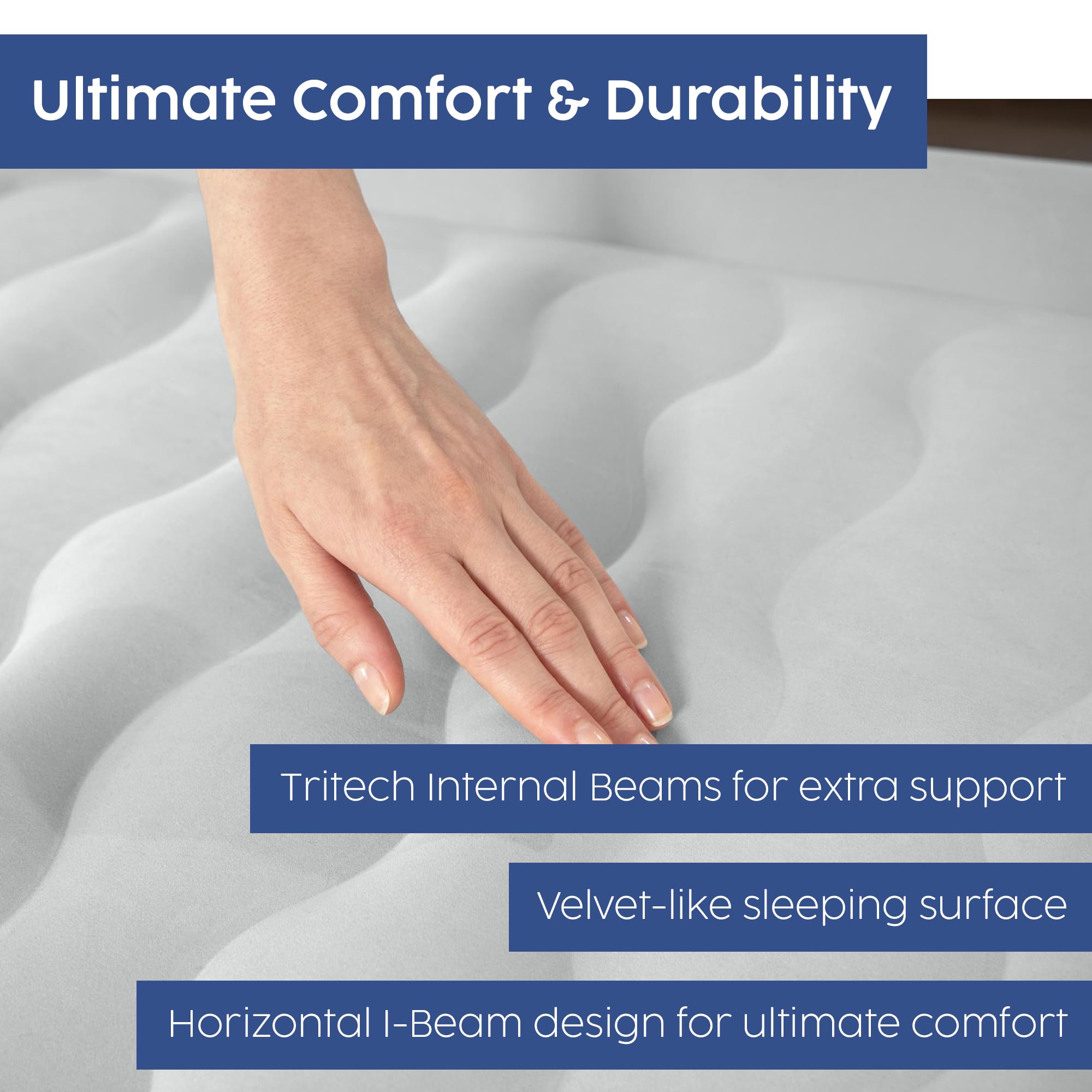 Sealy Tritech 18" Inflatable Air Mattress Bed with Built-in Pump, Storage Bag, and Repair Patch, for Indoor and Outdoor Use, Queen - Image 9