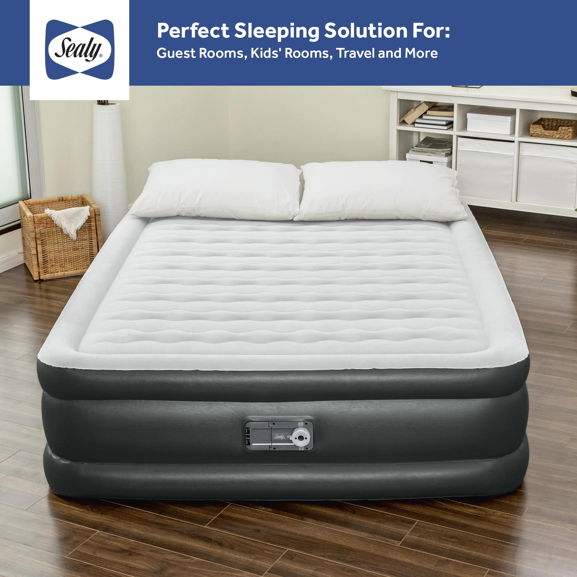 Sealy Tritech Queen Sized 20" Air Mattress Bed 2 Person w/Built-in AC Pump & Bag - Image 6