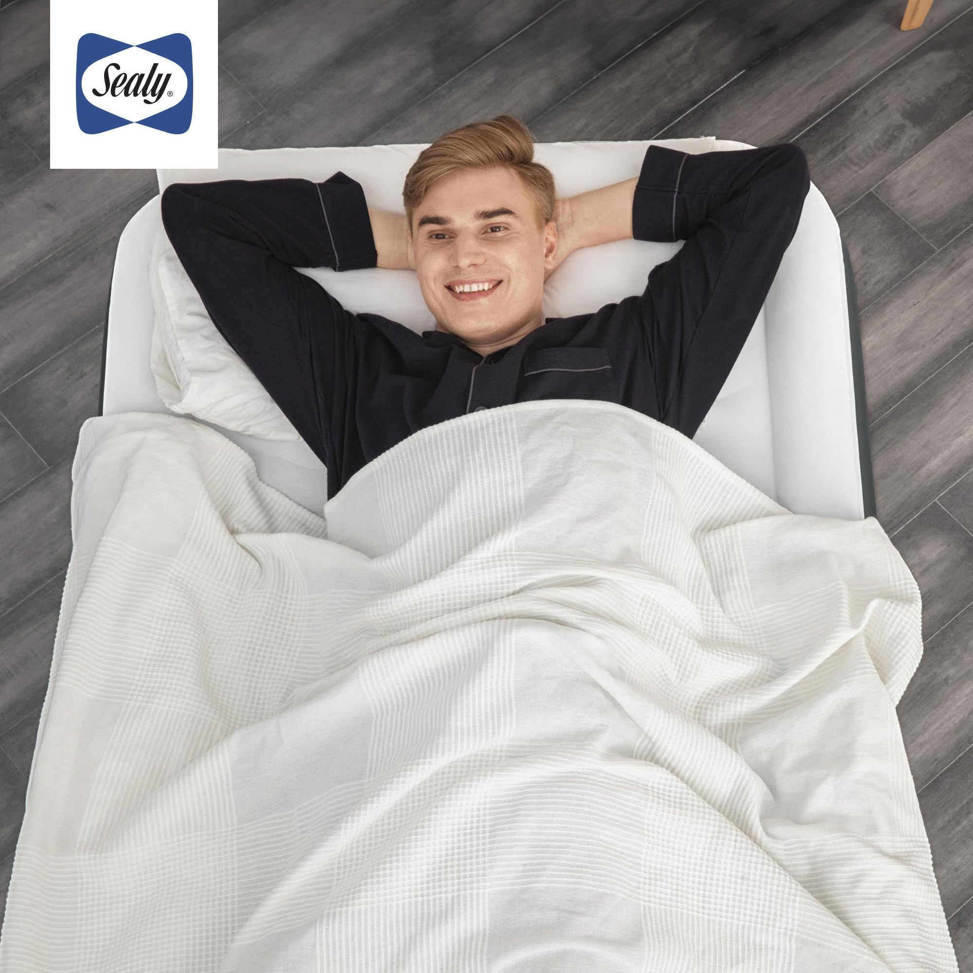 Sealy Tritech Twin Sized 18" Air Mattress Bed 2 Person w/Built-in AC Pump & Bag - Image 8