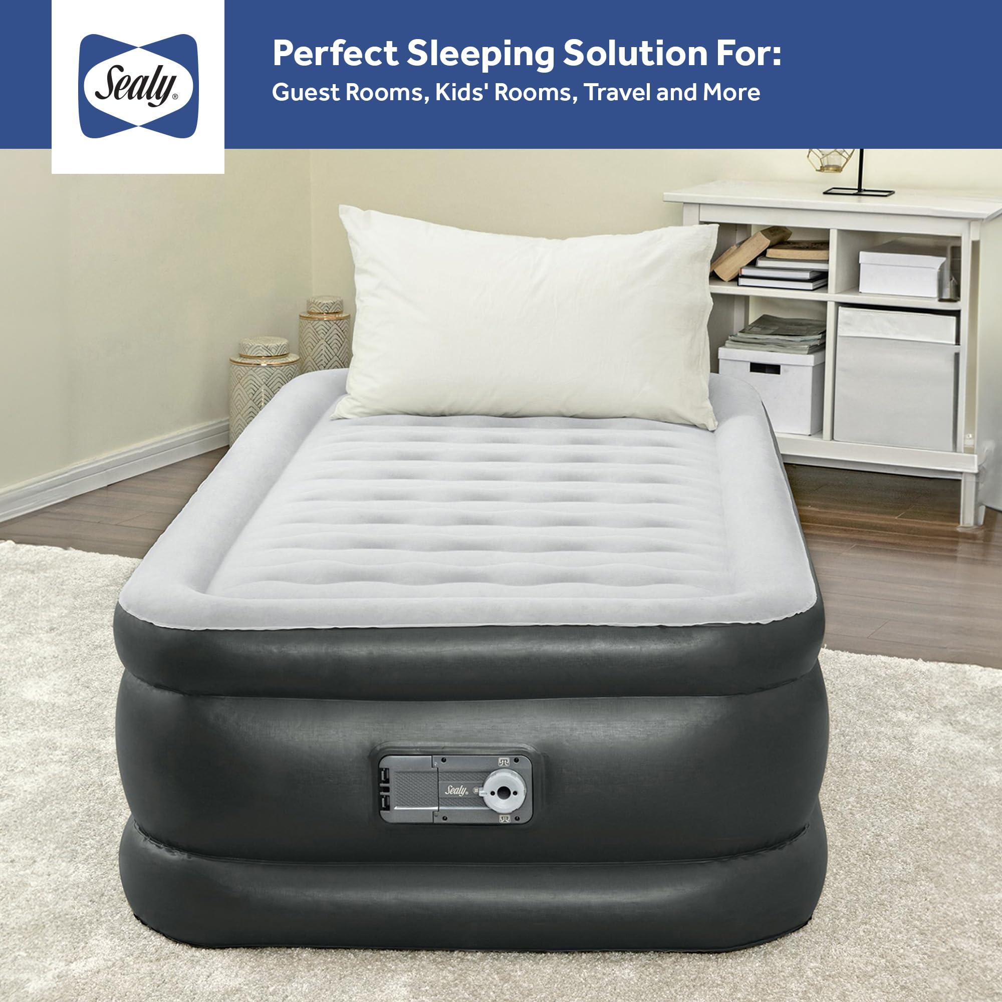 Sealy Tritech Twin Sized 20" Air Mattress Bed 2 Person w/Built-in AC Pump & Bag - Image 7