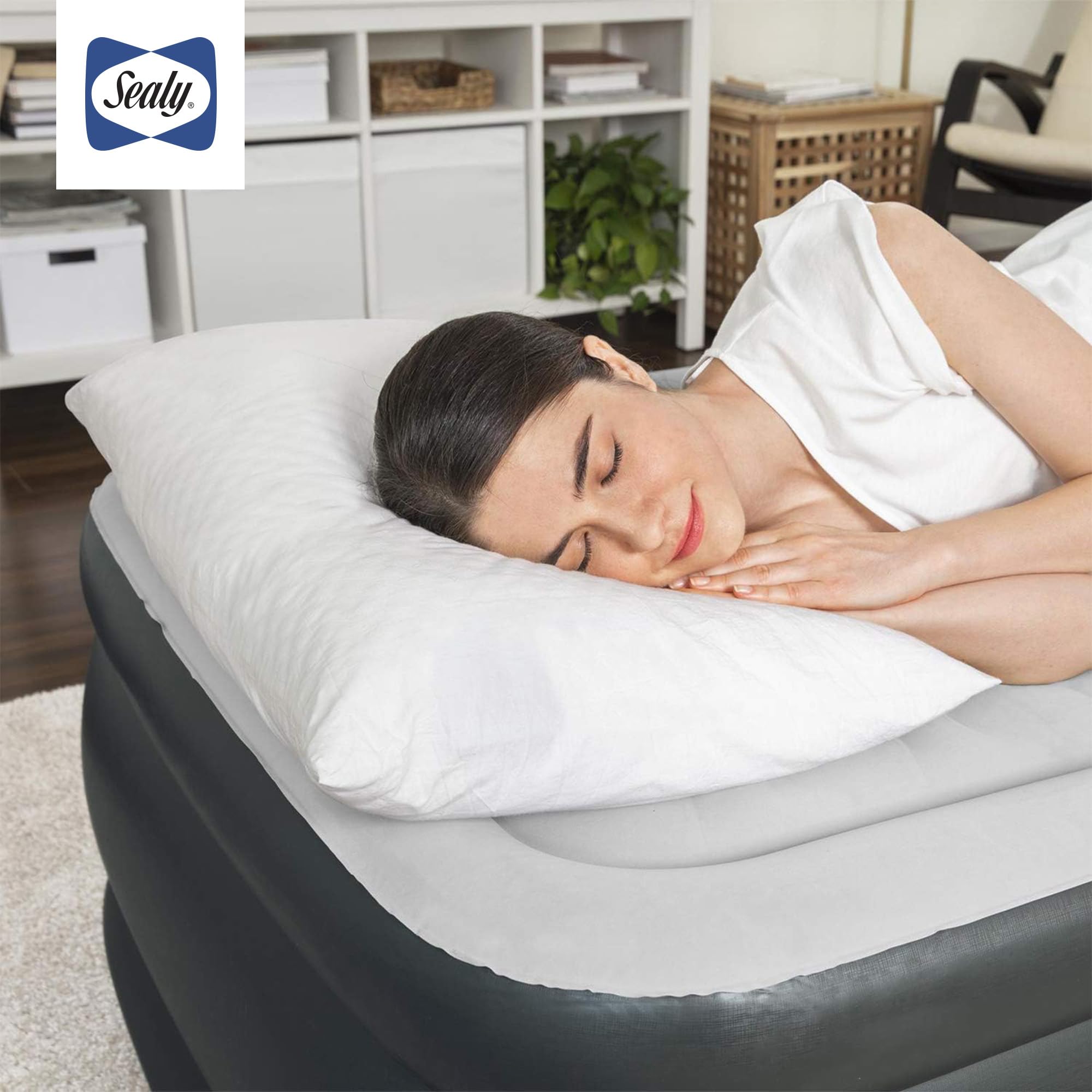 Sealy Tritech Twin Sized 20" Air Mattress Bed 2 Person w/Built-in AC Pump & Bag - Image 9