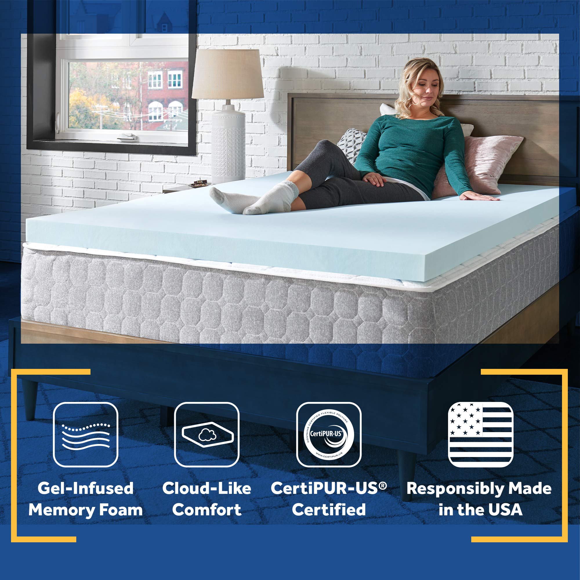 Sealy TrueForm 3" Memory Foam Mattress Topper, Full - Image 4