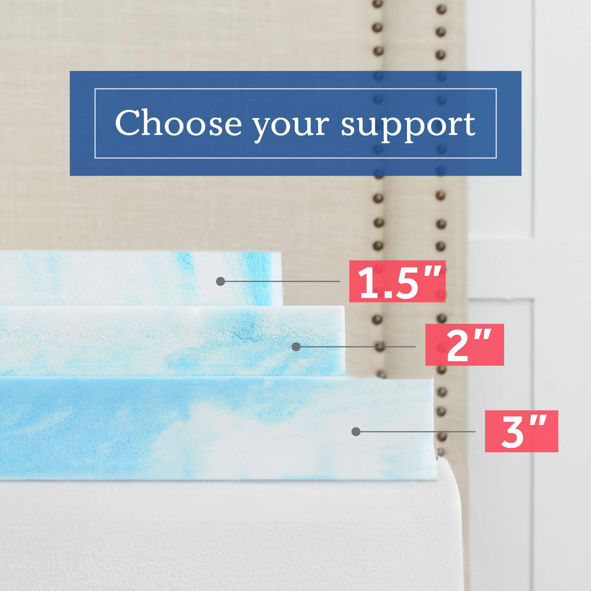 SealyChill 1.5" Memory Foam Mattress Topper, Queen - Image 5